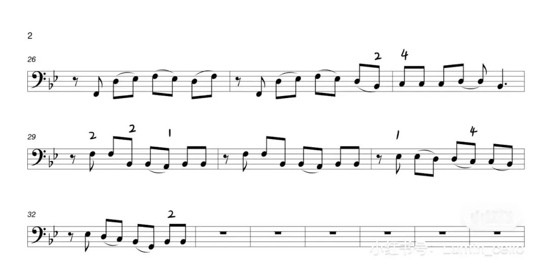 《安靜》大提琴譜